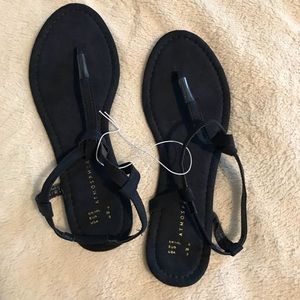 Navy Blue T Strap Sandals
